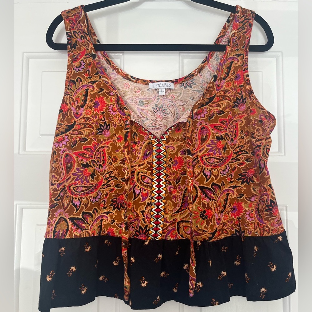 Patrons of Peace Paisley Cropped Top